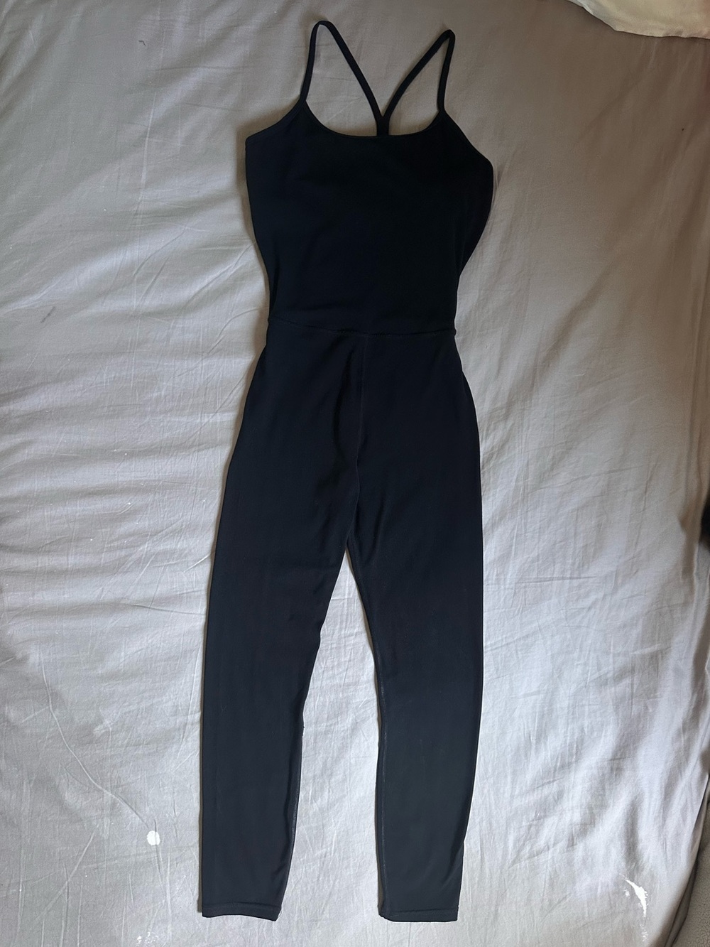 SPLITS59 Black Strappy Full Length Jumpsuit Activewear